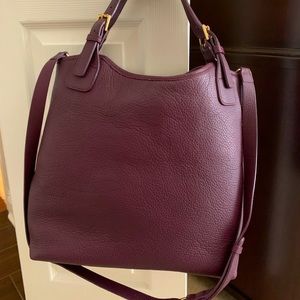 Gigi New York Olivia Shopper wine pebbled leather